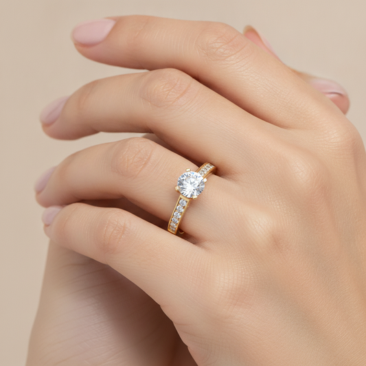 Tinsel Solitaire Ring In 925 Sterling Silver - Fourteen