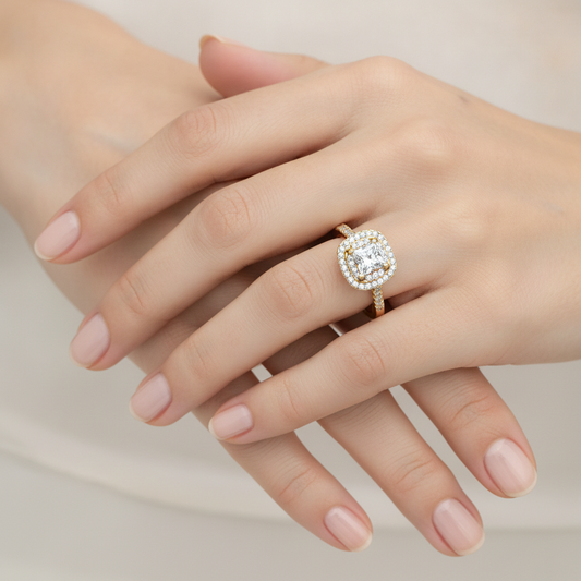Exceptional Halo Diamond Engagement Ring - Fourteen