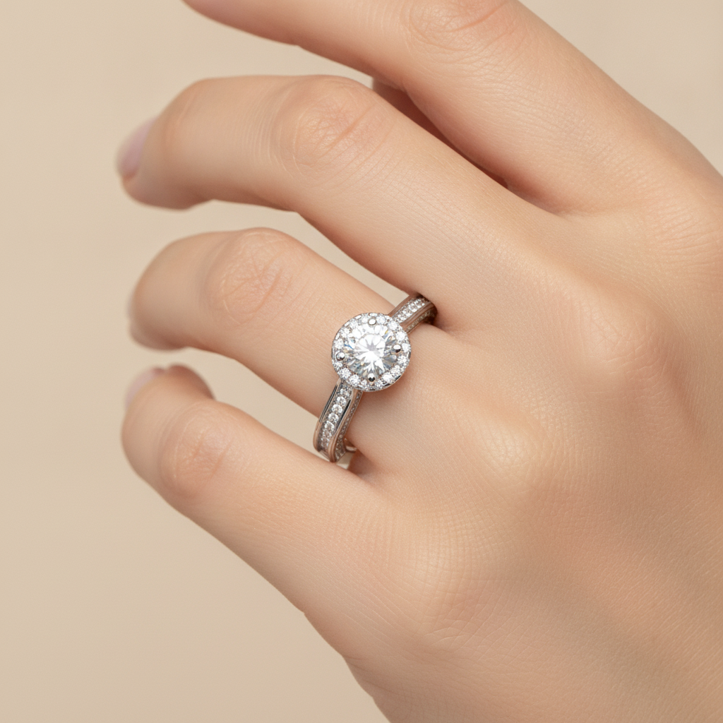 Enchanting Diamond Ring In 925 Sterling Silver - Fourteen