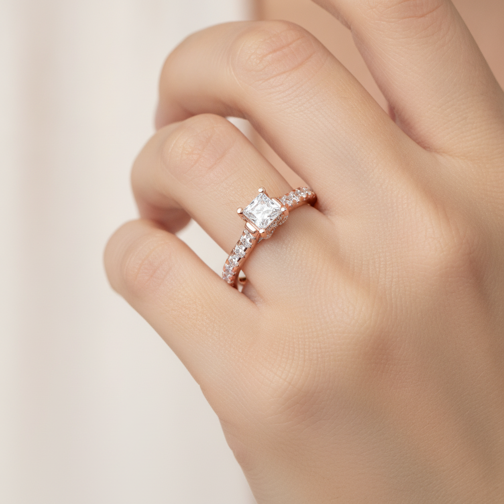Imperial Solitaire Ring In 925 Sterling Silver - Fourteen