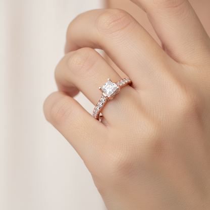 Imperial Solitaire Ring In 925 Sterling Silver - Fourteen