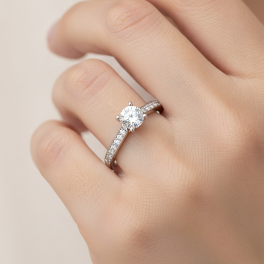 Chintzy Solitaire Ring In 925 Sterling Silver - Fourteen