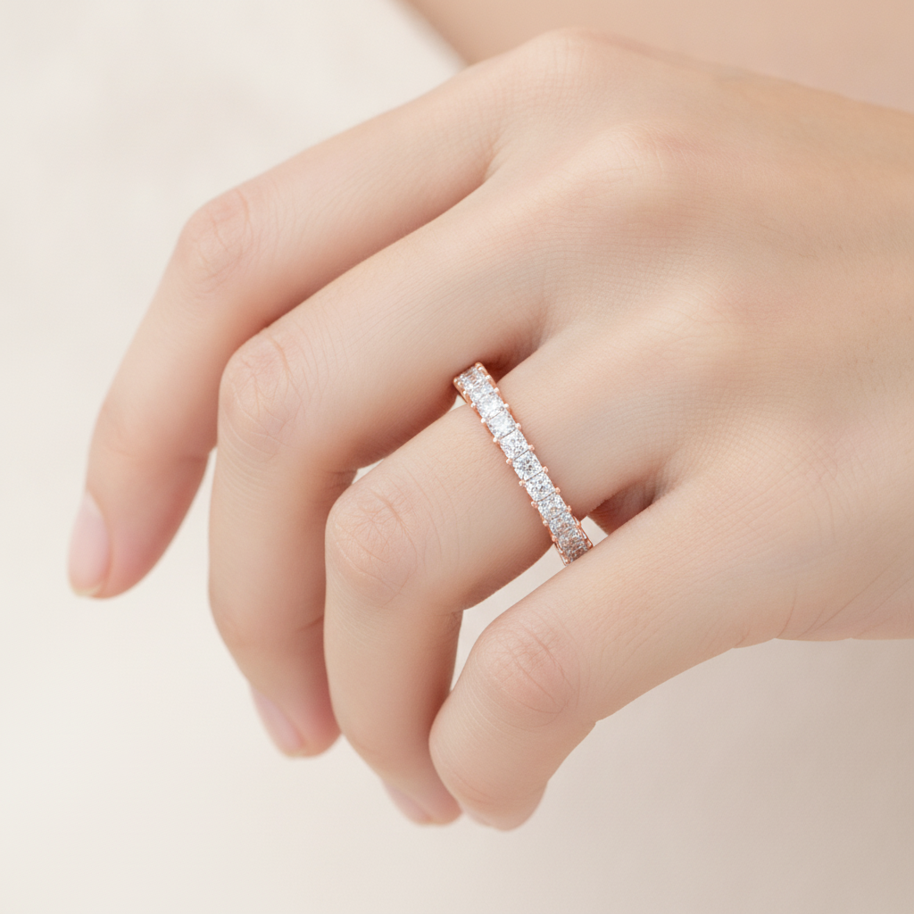Beauty Eternity Band In 925 Sterling Silver - Fourteen