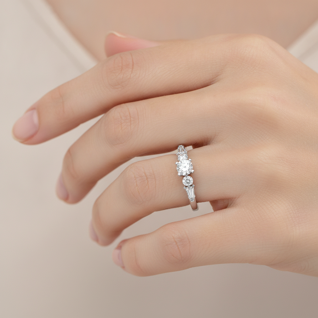 Regal Solitaire Ring In 925 Sterling Silver - Fourteen