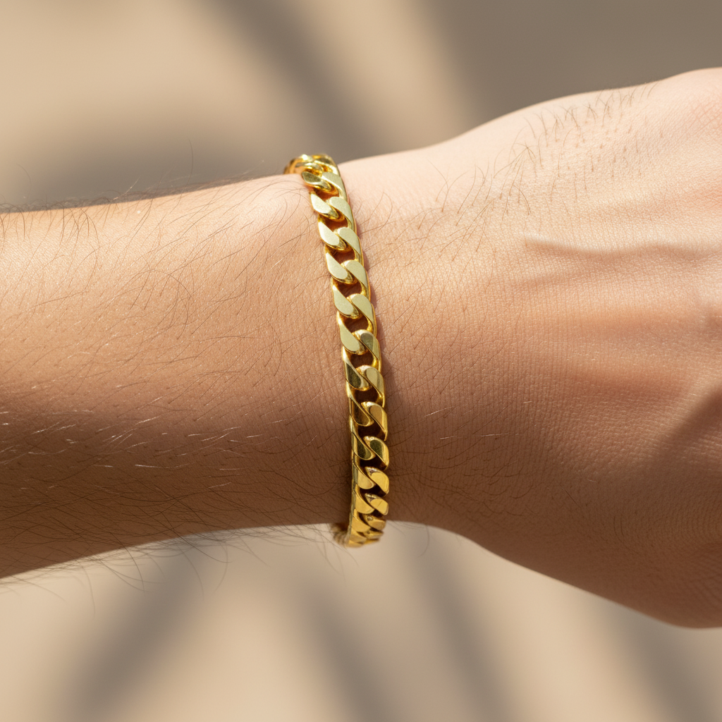 Cuban Link Chain Bracelet 7Mm Width - Five