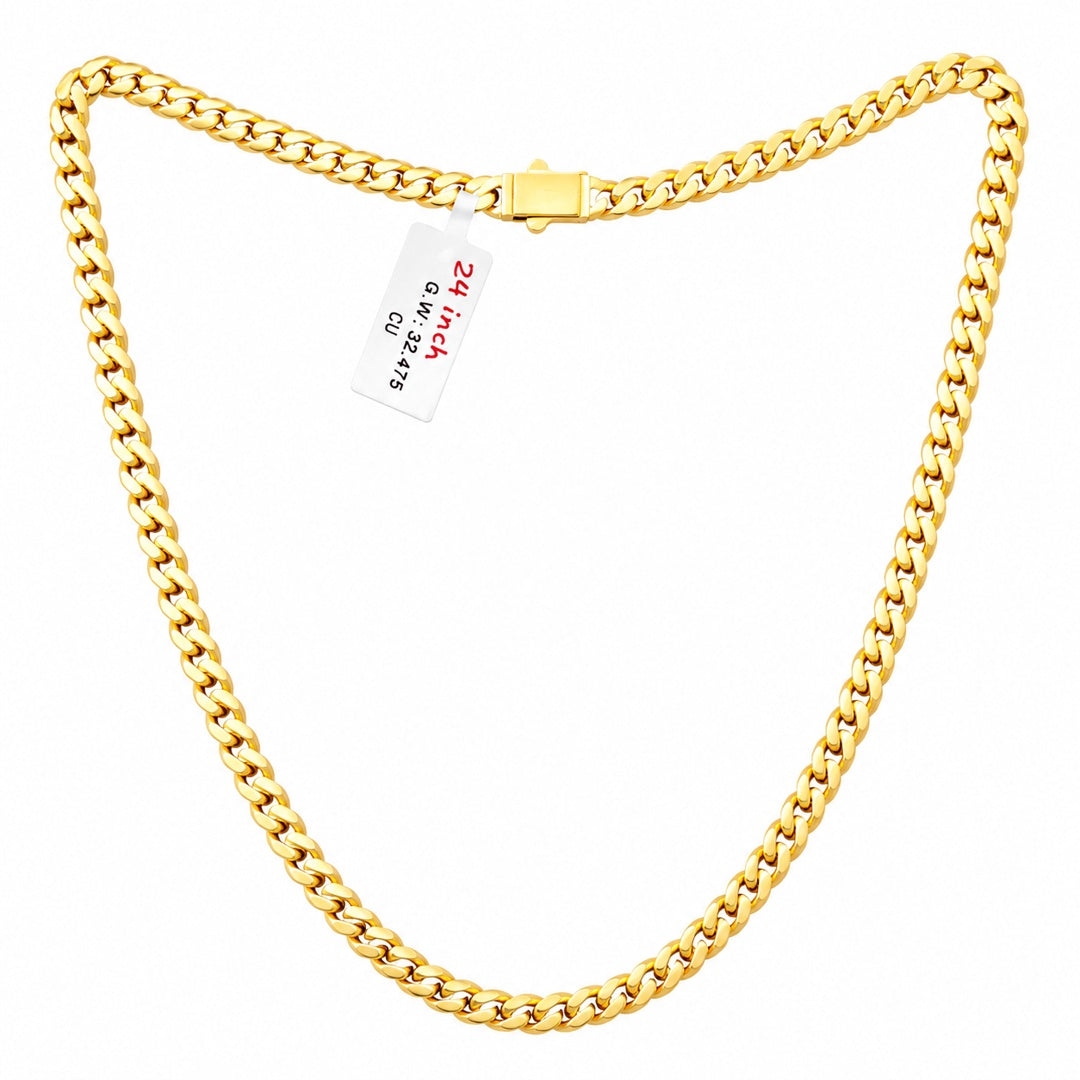 Cuban Link Chain Necklace 6 Mm Wide With Box Clasp  24 Inch - One