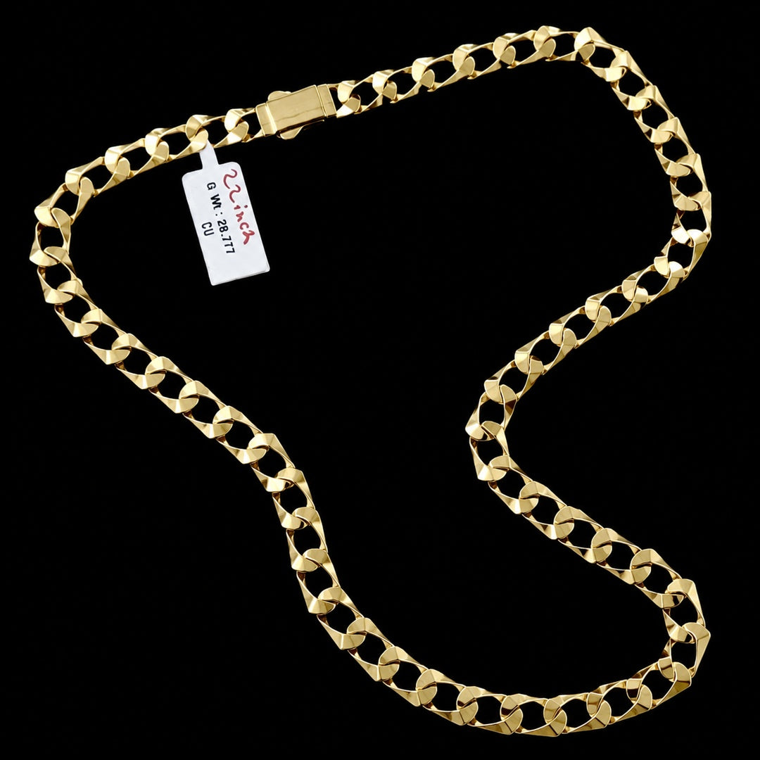 Cuban Link Chain Necklace With Box Clasp  22 Inch Statement Jewelry For Men And Women - Three