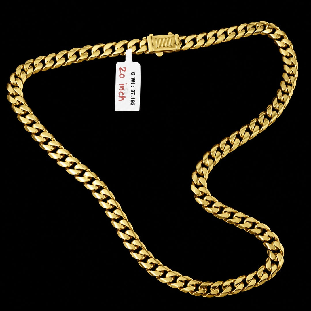 Cuban Link Chain Necklace 20 Inch With Box Clasp Closure 6.5 Mm Width - Three