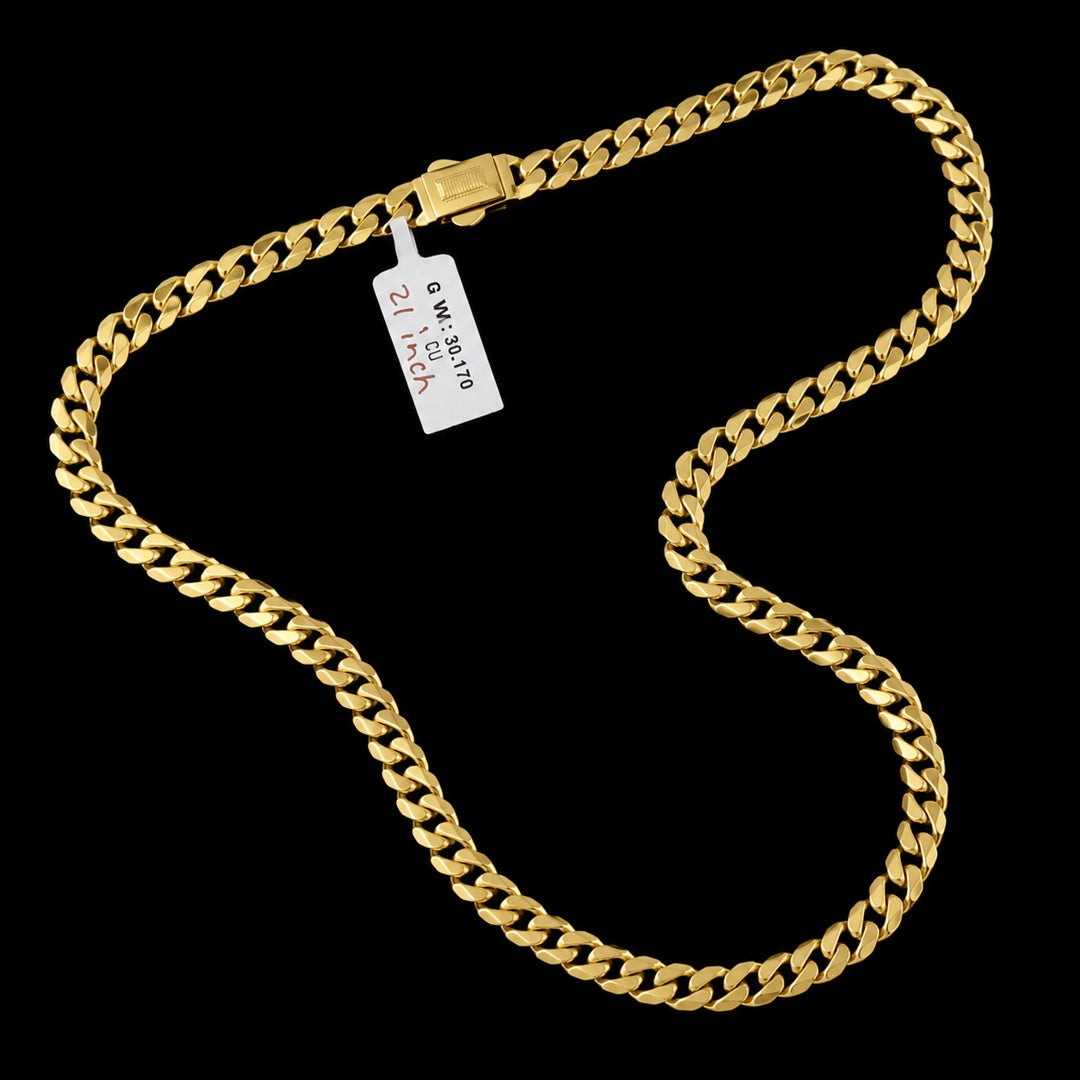 Cuban Link Chain Necklace 21 Inch 5.5 Mm Width - Three