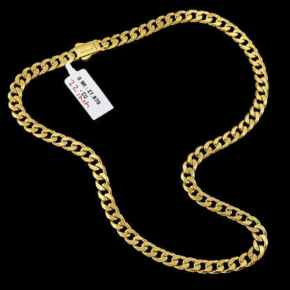 5.5 Mm Cuban Link Chain Necklace 22 Inch With Box Clasp - Four