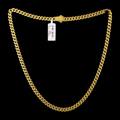 6Mm Cuban Link Chain Necklace With Box Clasp  21 Inch Length - Four