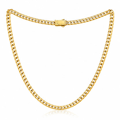 Cuban Link Chain Necklace With Box Clasp  20 Inches - Three