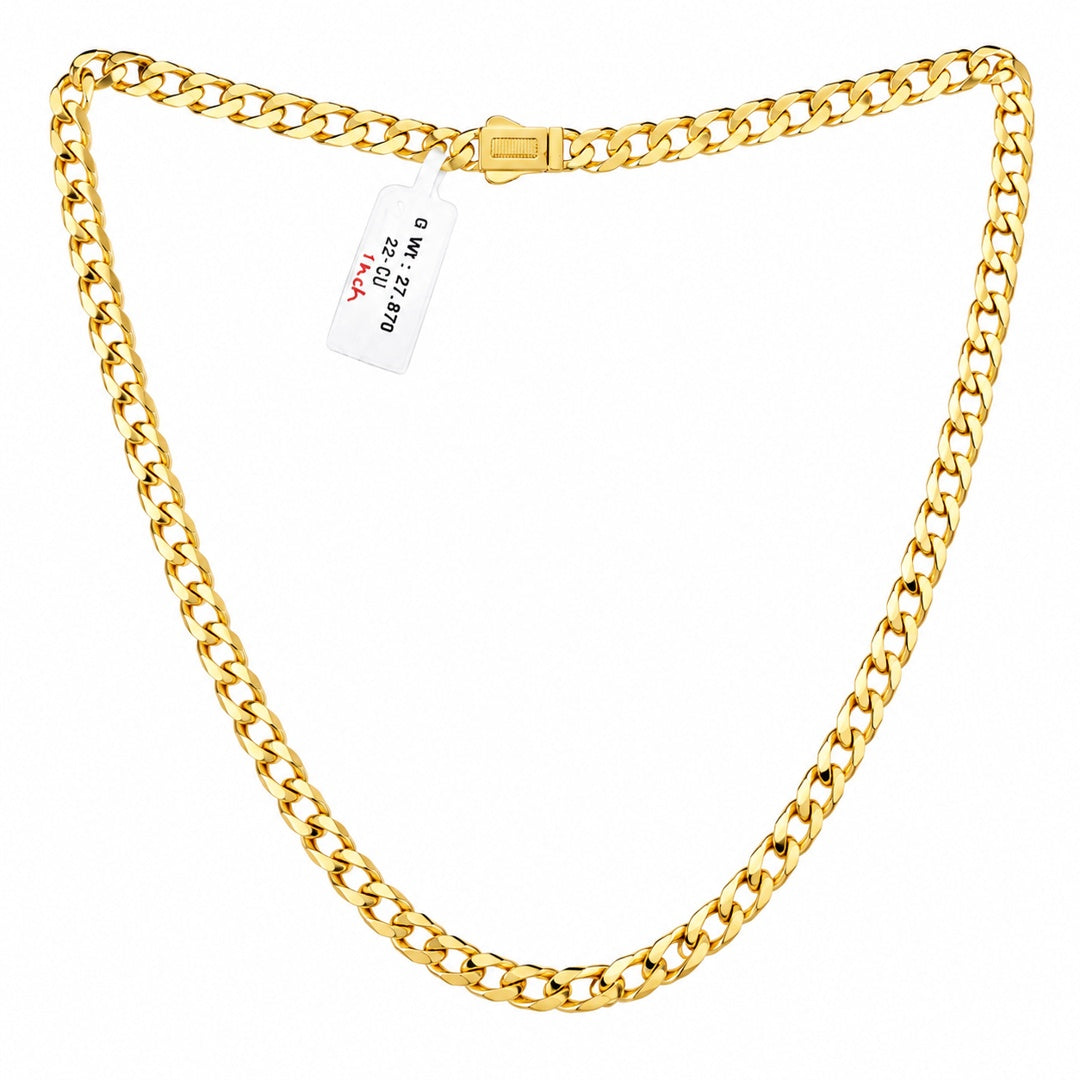 5.5 Mm Cuban Link Chain Necklace 22 Inch With Box Clasp - One