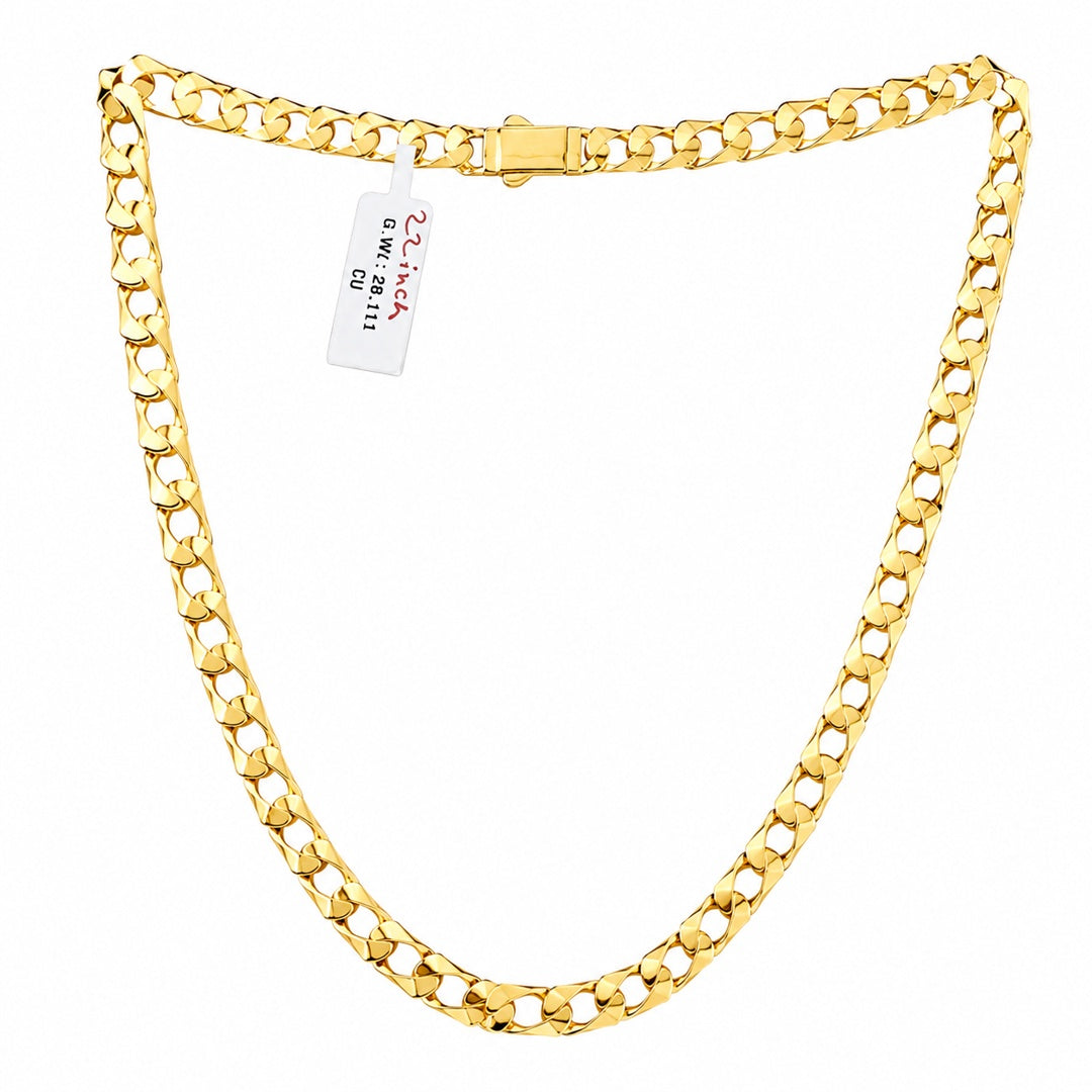 Cuban Link Chain Necklace With Box Clasp  22 Inch Statement Jewelry For Men And Women - One