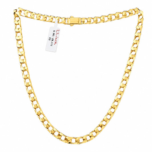 Cuban Link Chain Necklace With Box Clasp  22 Inch Statement Jewelry For Men And Women - One