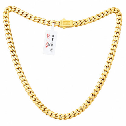 Cuban Link Chain Necklace 20 Inch With Box Clasp Closure 6.5 Mm Width - One