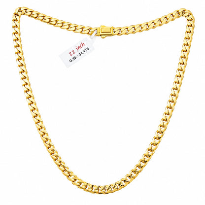 22 Inch Cuban Link Chain Necklace 6 Mm Width With Box Clasp - One