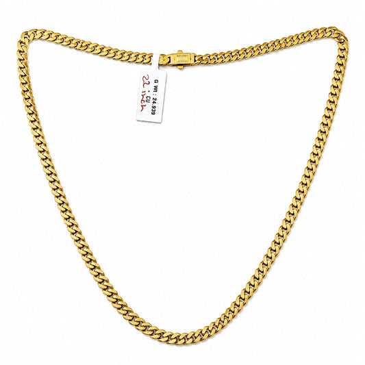 Cuban Link Chain Necklace With Box Clasp  22 Inch Curb Chain Necklace For Men And Women - One