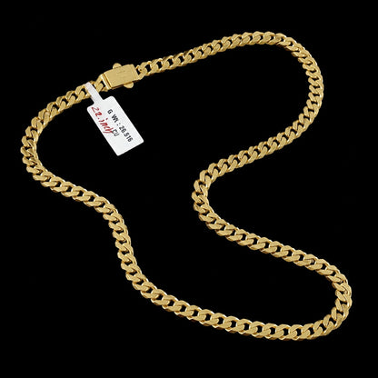22 Inch Cuban Link Chain Necklace With Box Clasp - Three