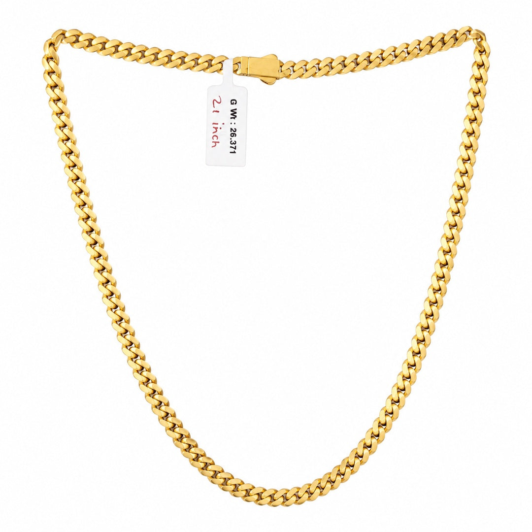 6Mm Cuban Link Chain Necklace With Box Clasp  21 Inch Length - One