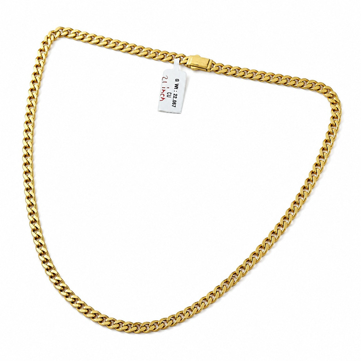 Cuban Link Chain Necklace With Box Clasp  20 Inches - Five