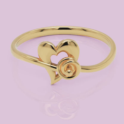 Heart Spiral Ring with Cutout Design