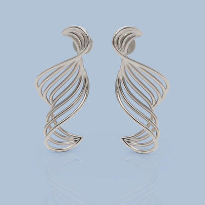 Spiral Twist Drop Earrings in Gold