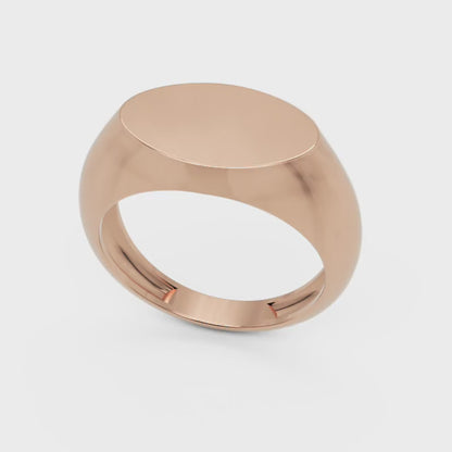 Classic Rose Gold Signet Ring – Minimal Statement Ring