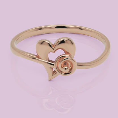 Heart Spiral Ring with Cutout Design