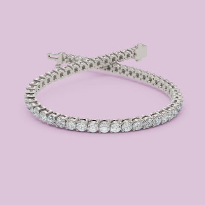 Sterling Silver Round Cut Diamond Tennis Bracelet
