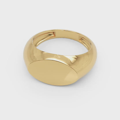 Classic Rose Gold Signet Ring – Minimal Statement Ring