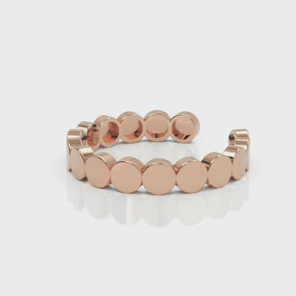 Scalloped Edge Stacking Ring Yellow Gold