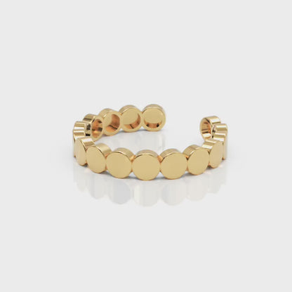 Scalloped Edge Stacking Ring Yellow Gold