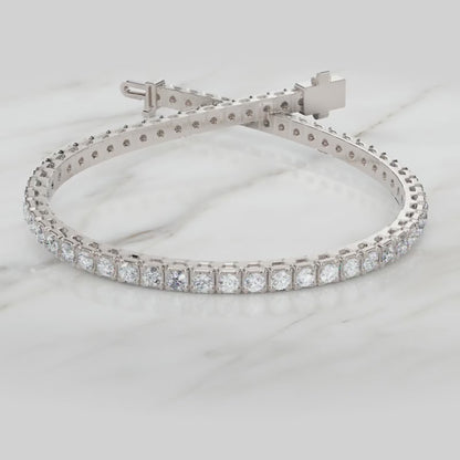 Sterling Silver Round Cut CZ Tennis Bracelet