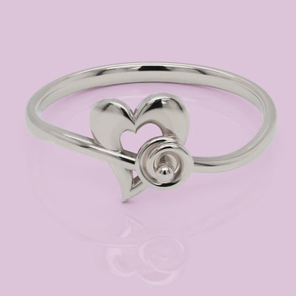 Heart Spiral Ring with Cutout Design