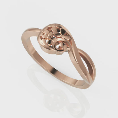 Floral Heart Infinity Ring