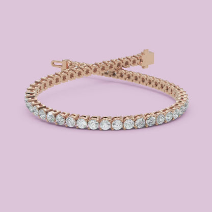 Sterling Silver Round Cut Diamond Tennis Bracelet