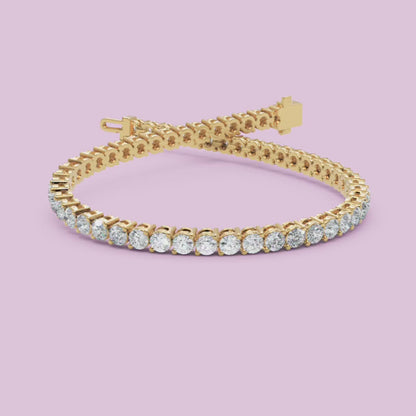 Sterling Silver Round Cut Diamond Tennis Bracelet