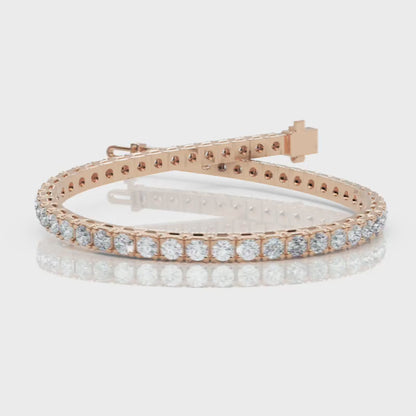 Diamond Tennis Bracelet in White Gold with Secure Clasp