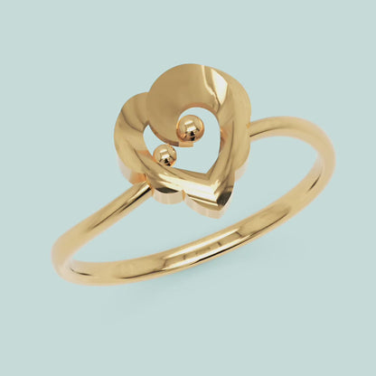 Open Heart Ring with Ball Accents