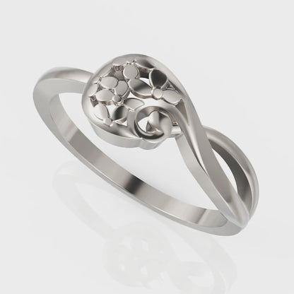 Floral Heart Infinity Ring