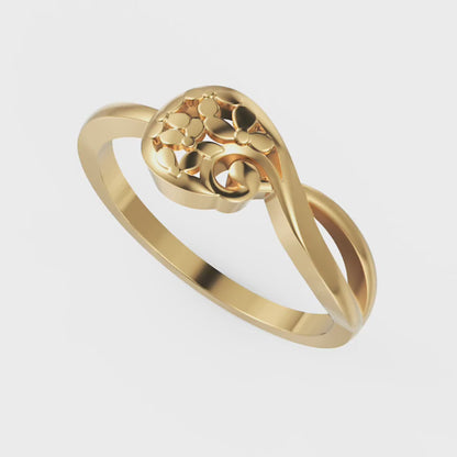 Floral Heart Infinity Ring