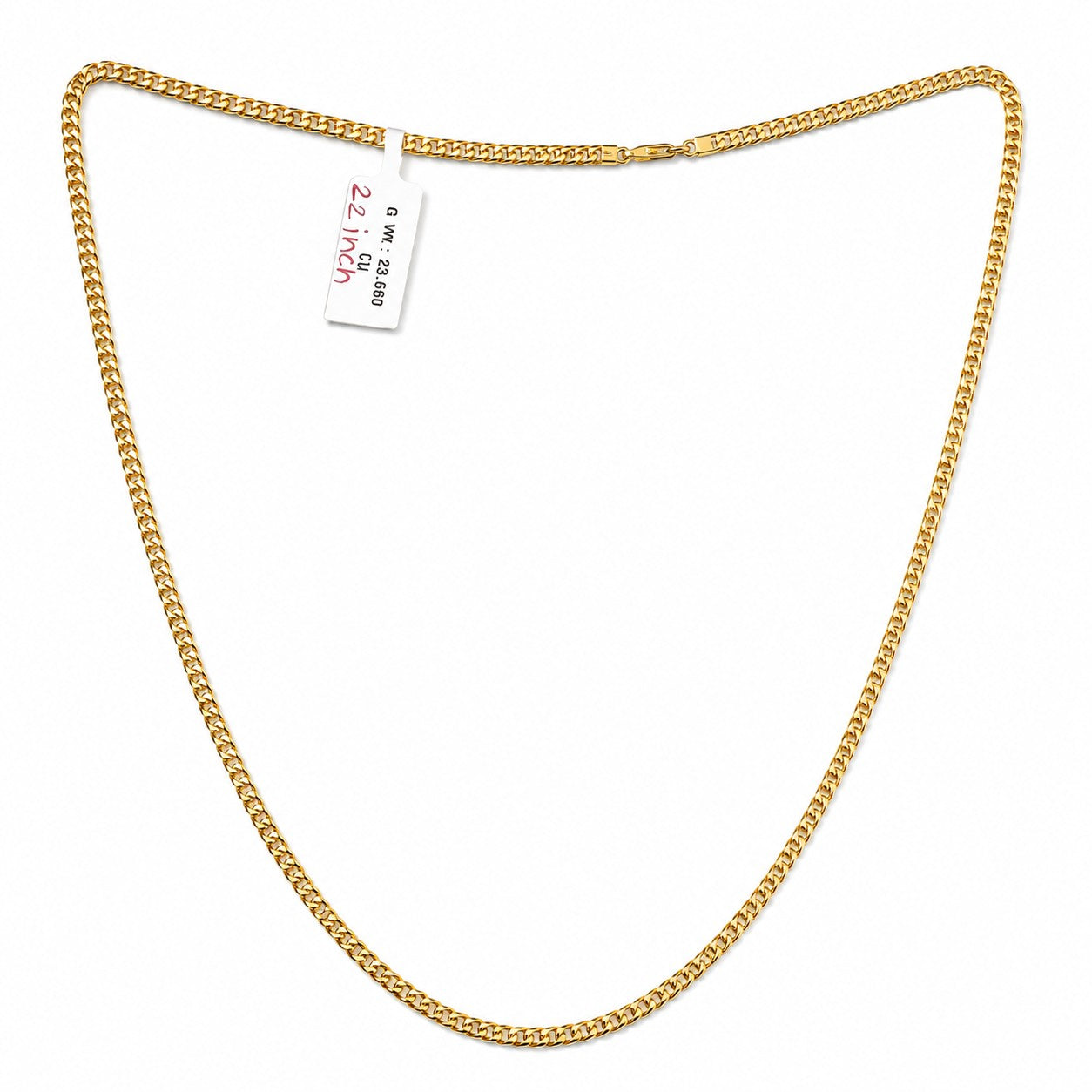 Cuban Link Chain Necklace With Box Clasp Closure - Four